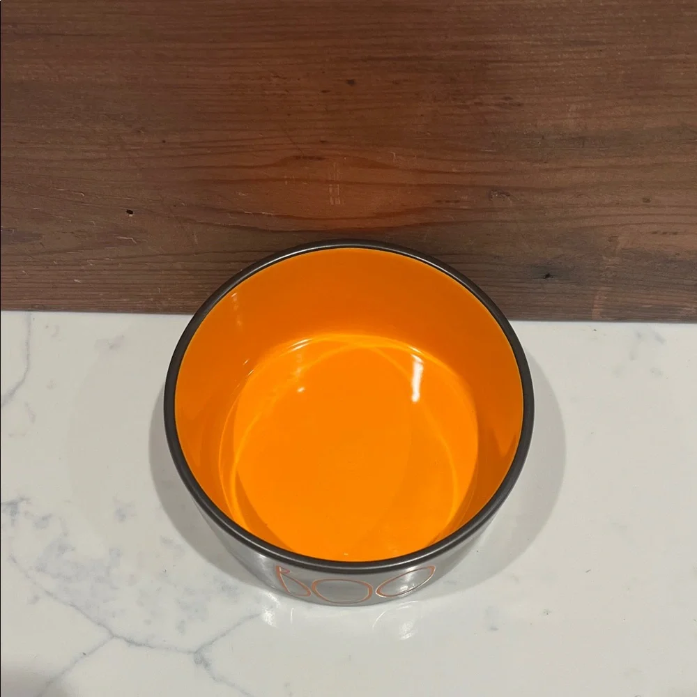 🔥‼️Rae Dunn Black & Orange BOO Pet Bowl‼️🔥
